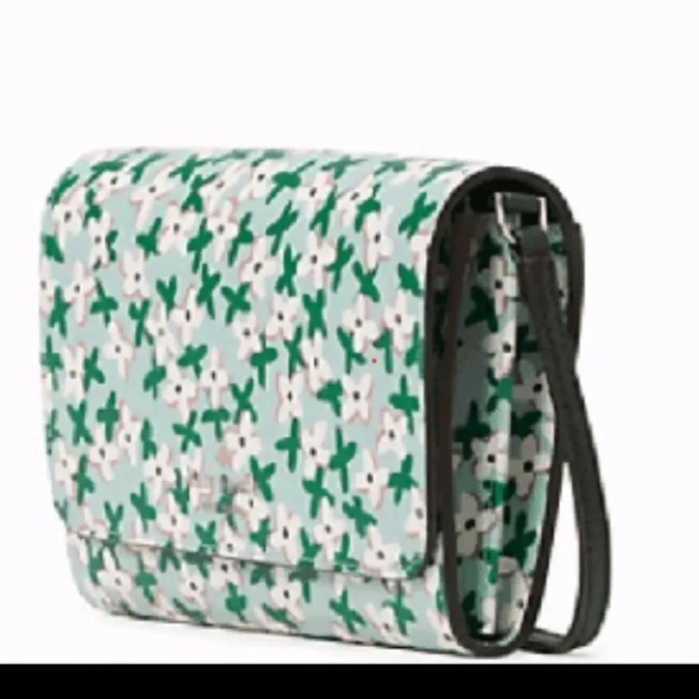 New KATE SPADE Laurel Way Greer Crossbody Aphrodite Green Multi Floral N…